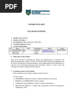 INS2055 - Database Systems 4 Credits - Syllabus