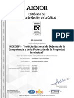 Certificado Del Sistema de Gestión de Calidad