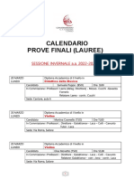 Calendario Prove Finali - Sessione Invernale 2023