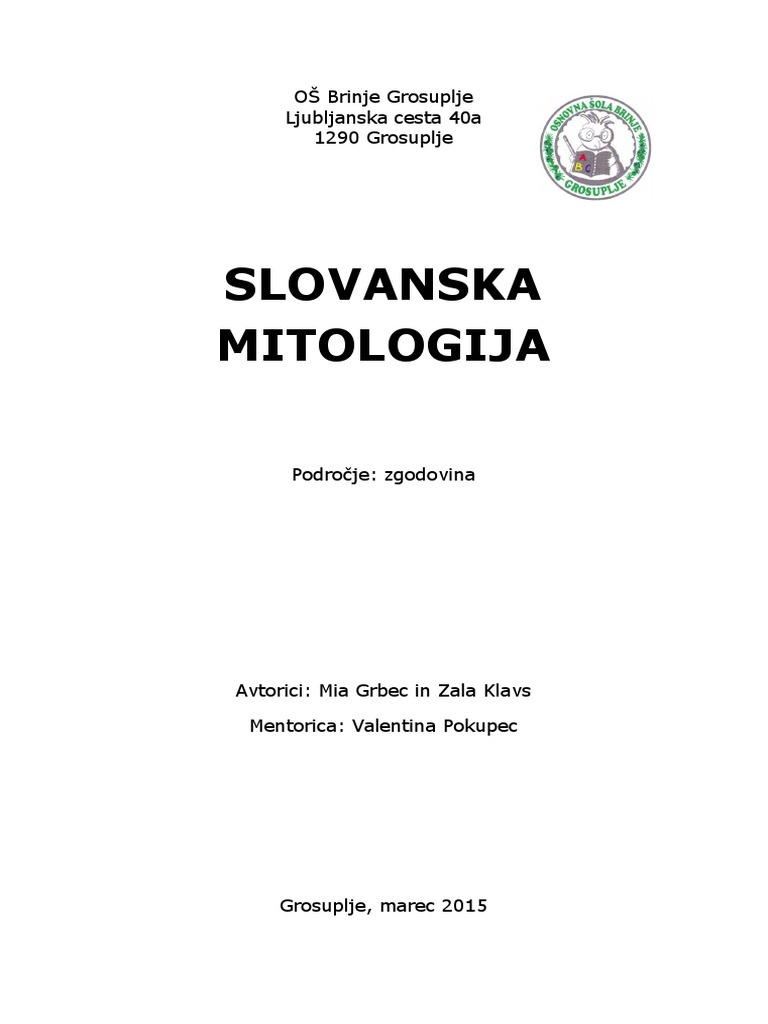 2015 Slovanska Mitologija | PDF