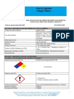 Hoja de Seguridad Limpia Vidrios