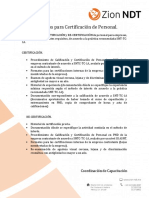 Requisitos para Certificación de Personal