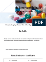 Reacțiile de Hipersensibilitate Medicamentoase: Disciplina Alergologie Spitalul Clinic de Nefrologie "Dr. Carol Davila"