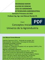 Clase 1Presentación. Conceptos. Estructura del curso. Seminarios. Tipos de agroindustrias