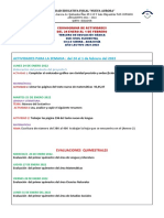 Actividades Del 24 Al 1 de Febrero