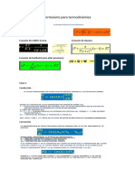 Formulario para Termodinámica