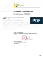 Certificado-Título de Registro Diseño Industrial #0532007