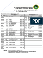 ACSEE 2023 Timetable