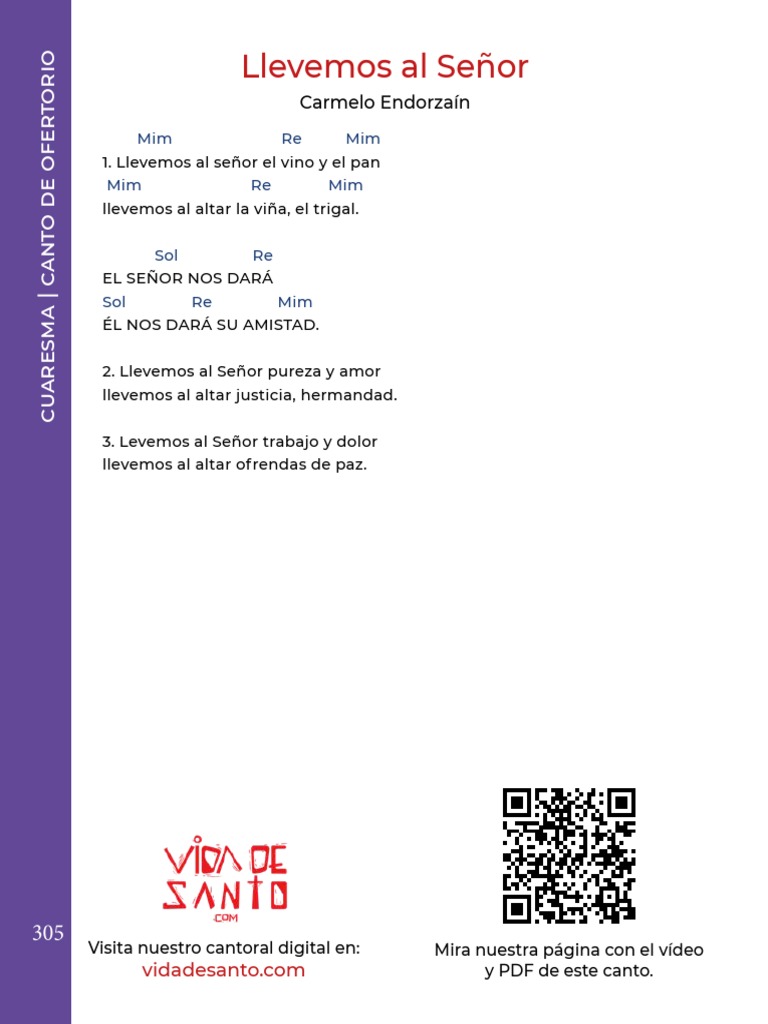 Llevemos al Señor: Letra y Acordes | PDF