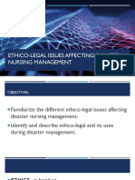 Ethico Legal Issues Affecting Disaster Nursing Management