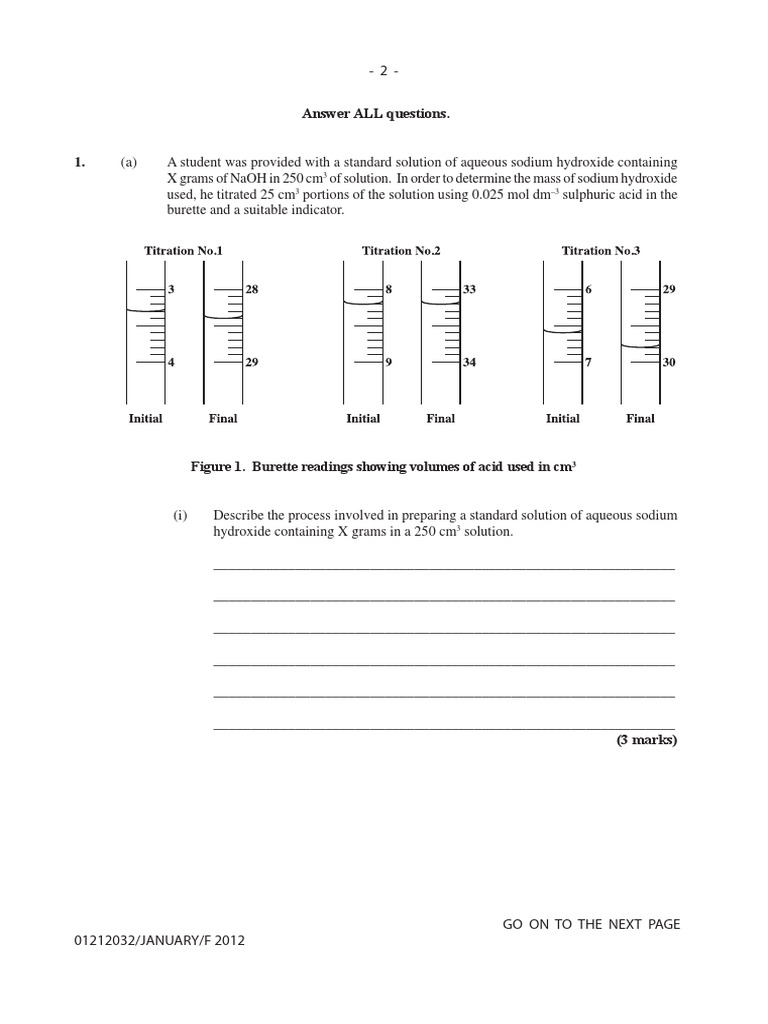 CSEC Chemistry Paper 3 Past Exam 2012 | PDF | Titration | Chemistry