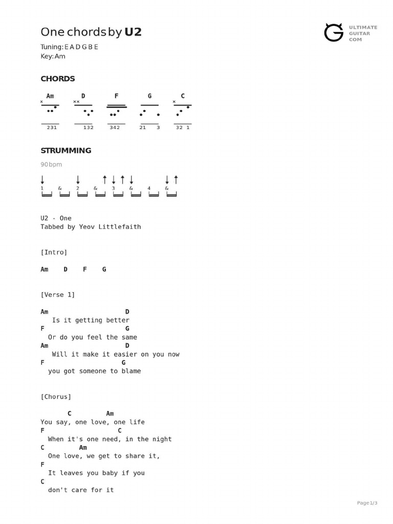 One Chords | PDF