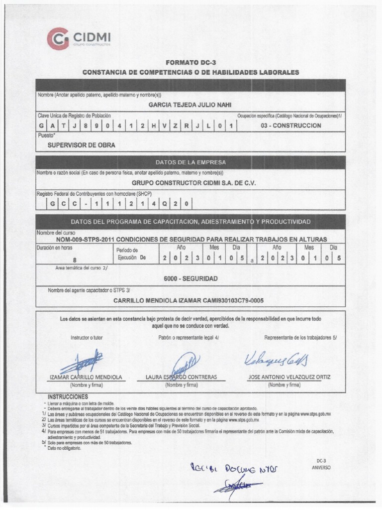 DC 3 Firmado | PDF