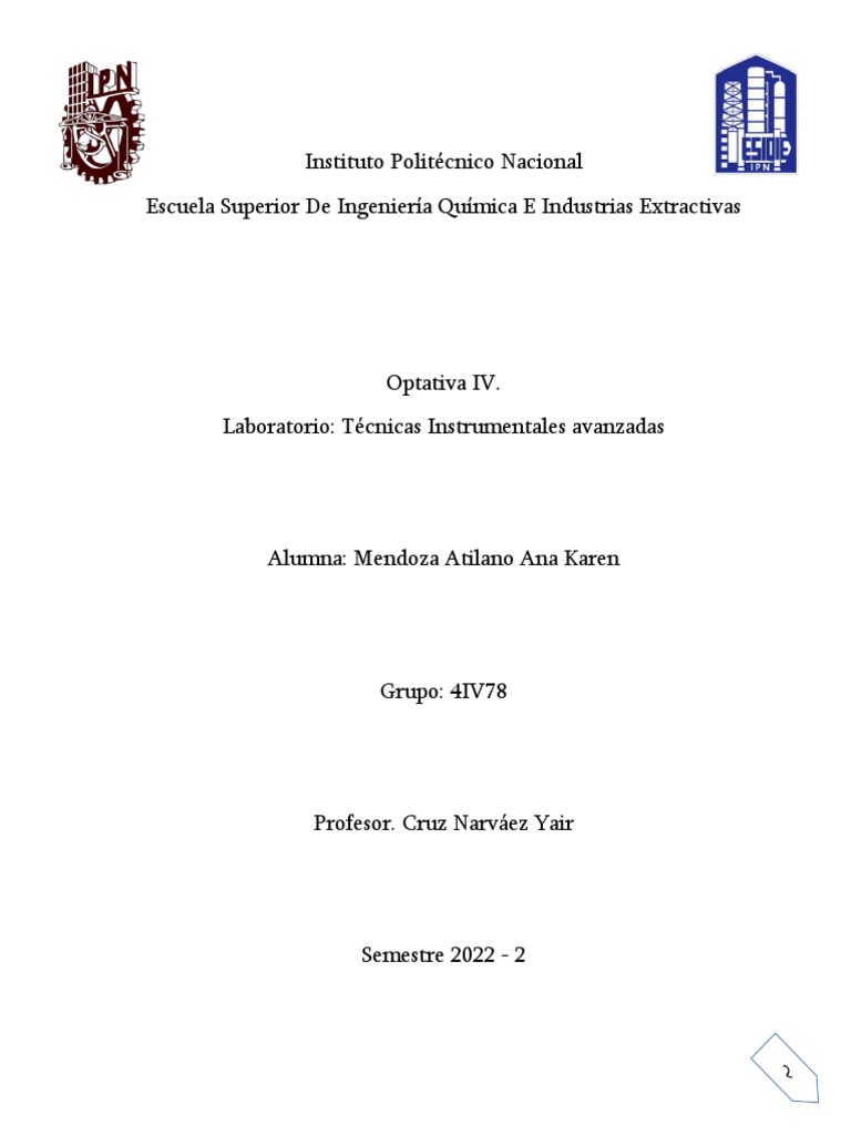 OPTATIVA | PDF | Espectrometría de masas | Cromatografía de gases