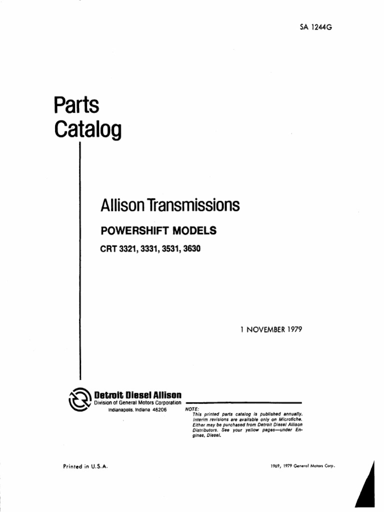 Allison CRT 3321 3331 3531 3630 Parts Catalog | PDF