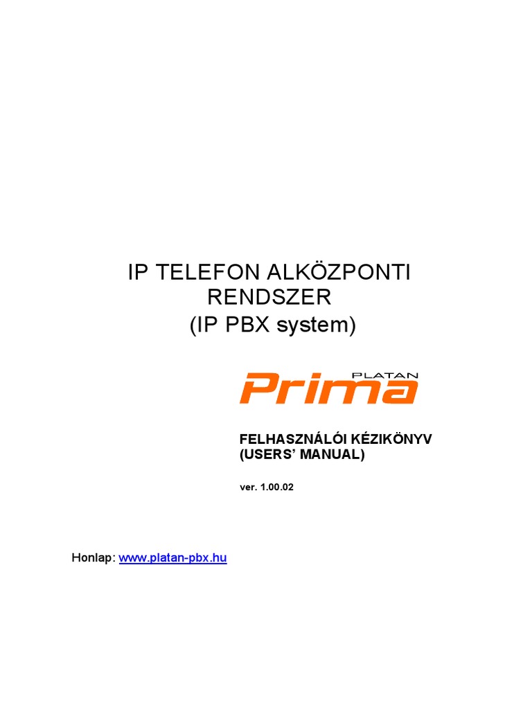 Ip Telefon Alközponti Rendszer (Ip PBX System) PDF