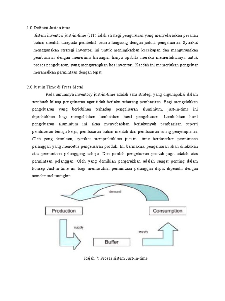 Definisi dan Strategi Just in Time | PDF | Pengelolaan Keuangan & Uang