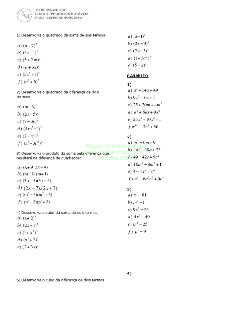 Lista 3 Produtos Not Veis PDF M todos Y Materiales De Ense anza