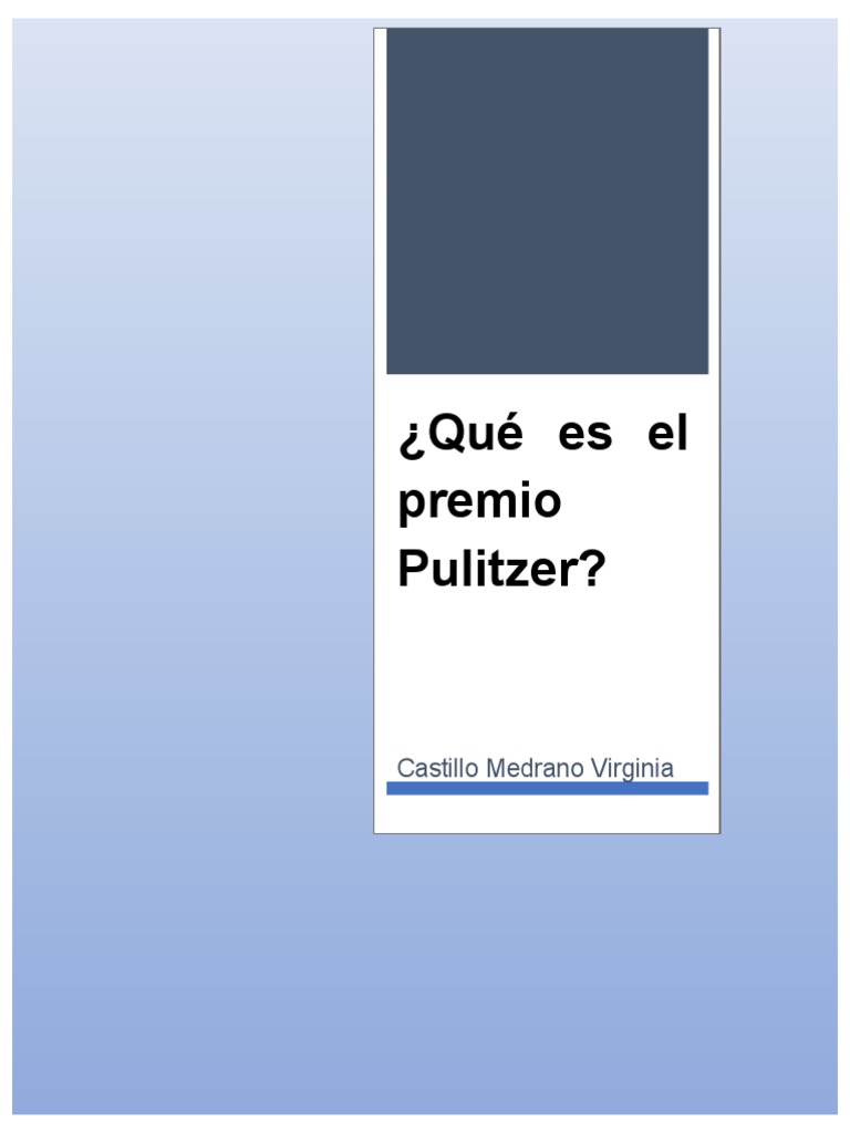 Qué Es El Premio Pulitzer PDF