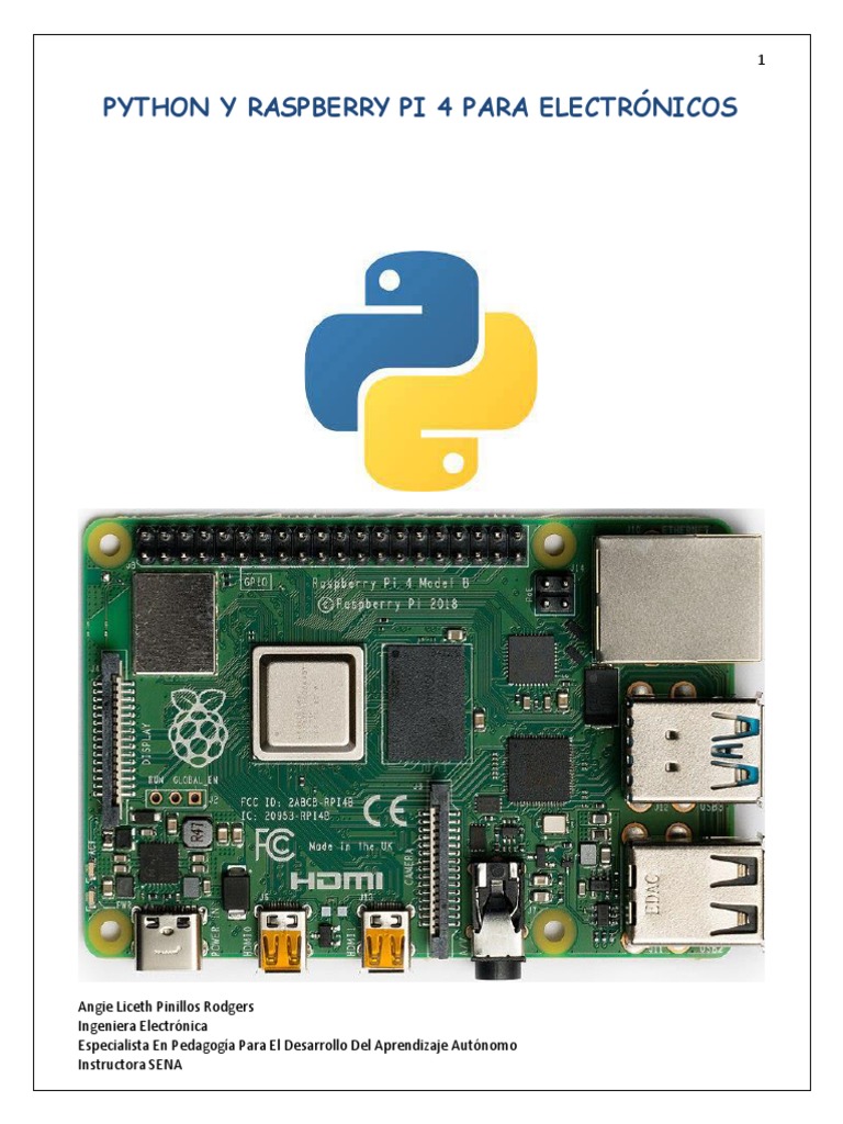 Python y Raspberry Pi 4 para Electrónicos | PDF | Python (lenguaje de ...