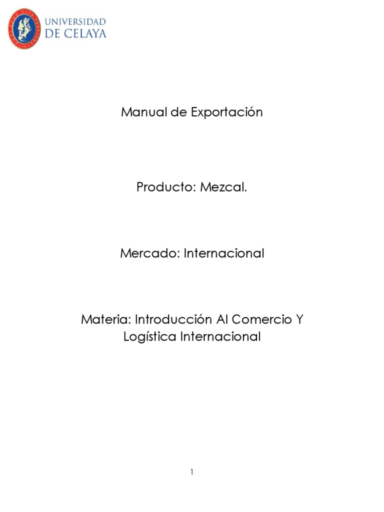 Manual De Exportacion Mezcal Pdf México Exportaciones