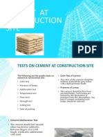 Tests and Storage of Cement at Construction Sites