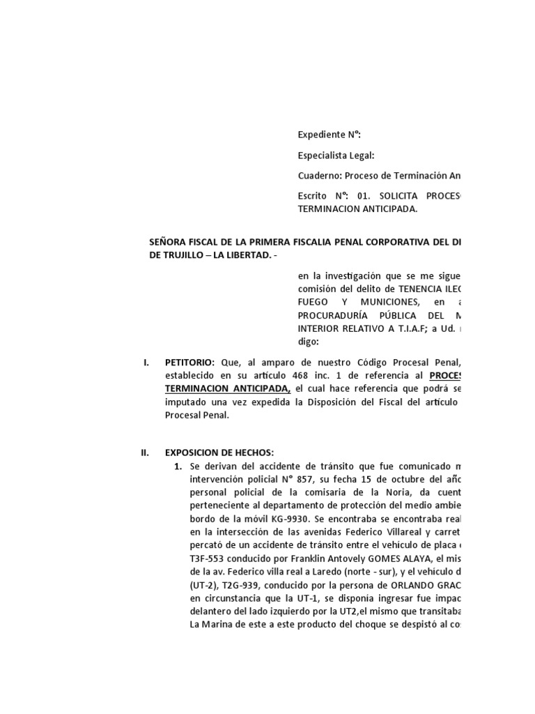 Modelo de Terminacion Anticipada | PDF | Gobierno | Ley Pública