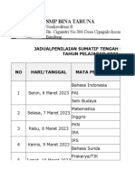 Jadwal Ujian SMT SMP Bina Taruna 2022-2023