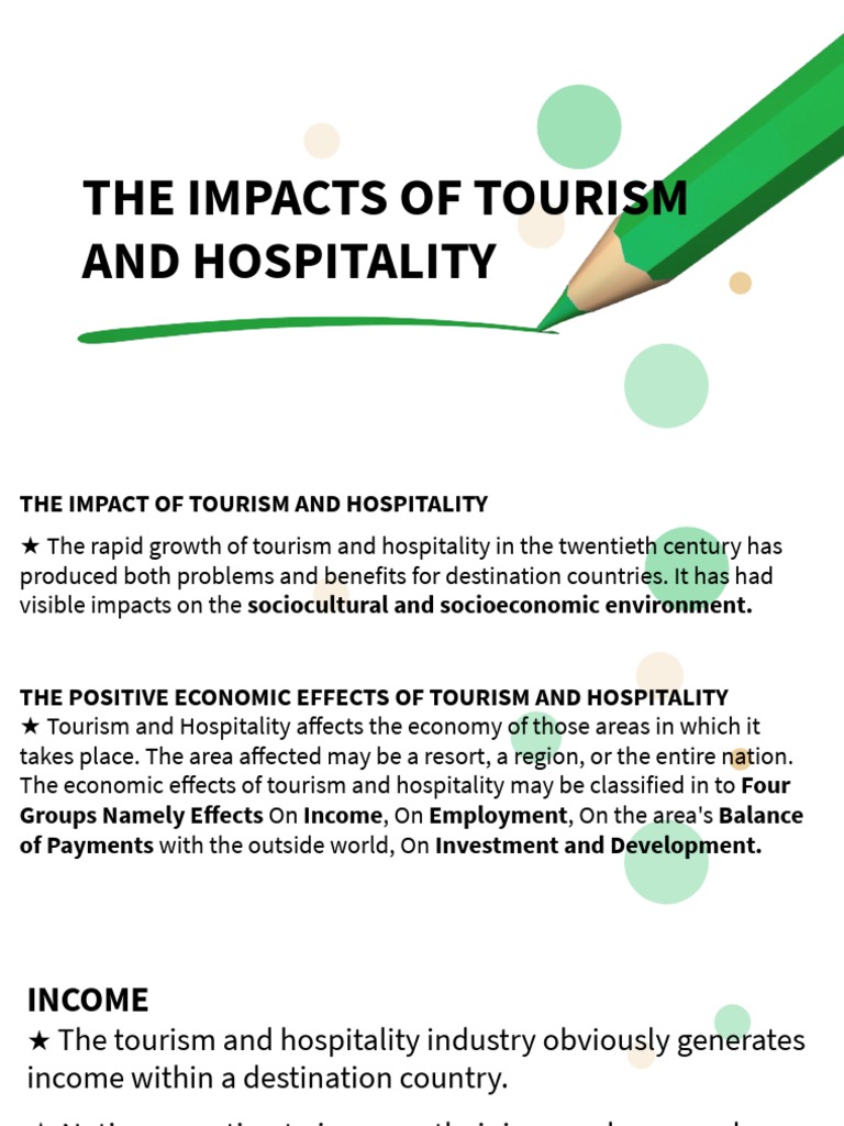 Economic Impacts of Tourism & Hospitality | PDF | Taxes | Tourism