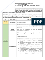 Plan de Trabajo 3°B - 02 Al 06 de Noviembre