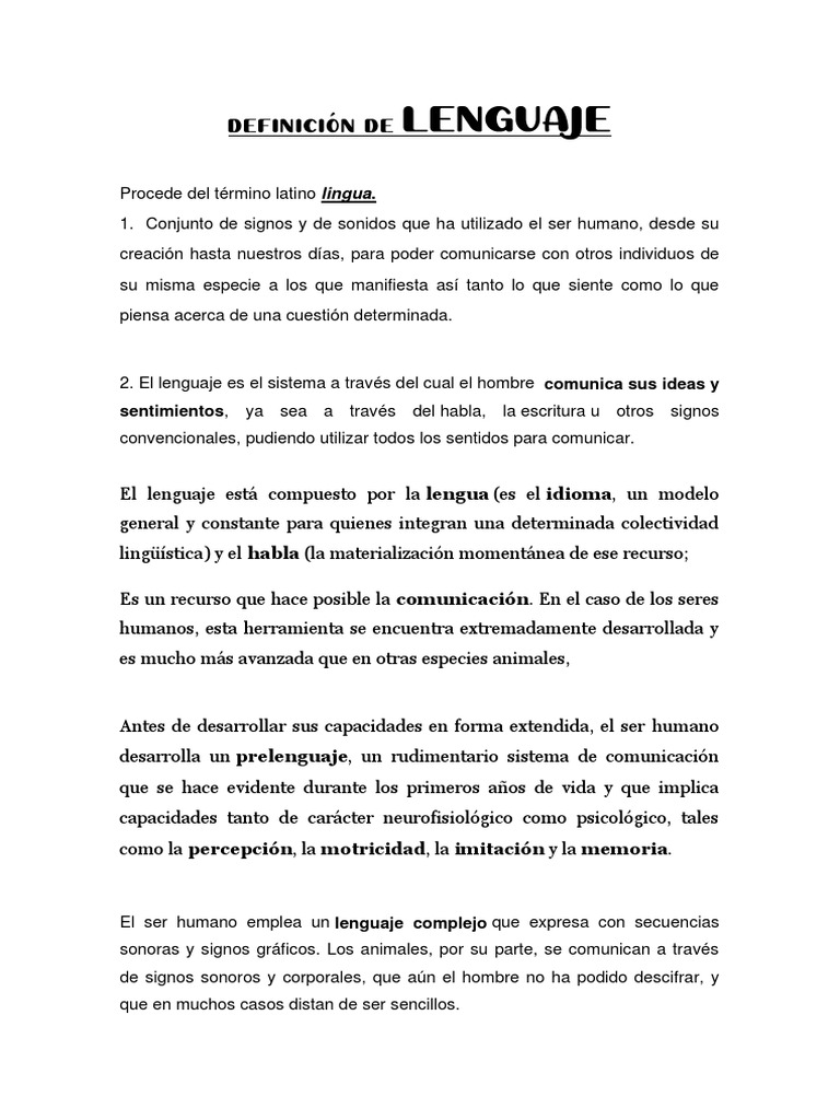 Tipos y funciones del lenguaje humano | PDF | Comunicación ...