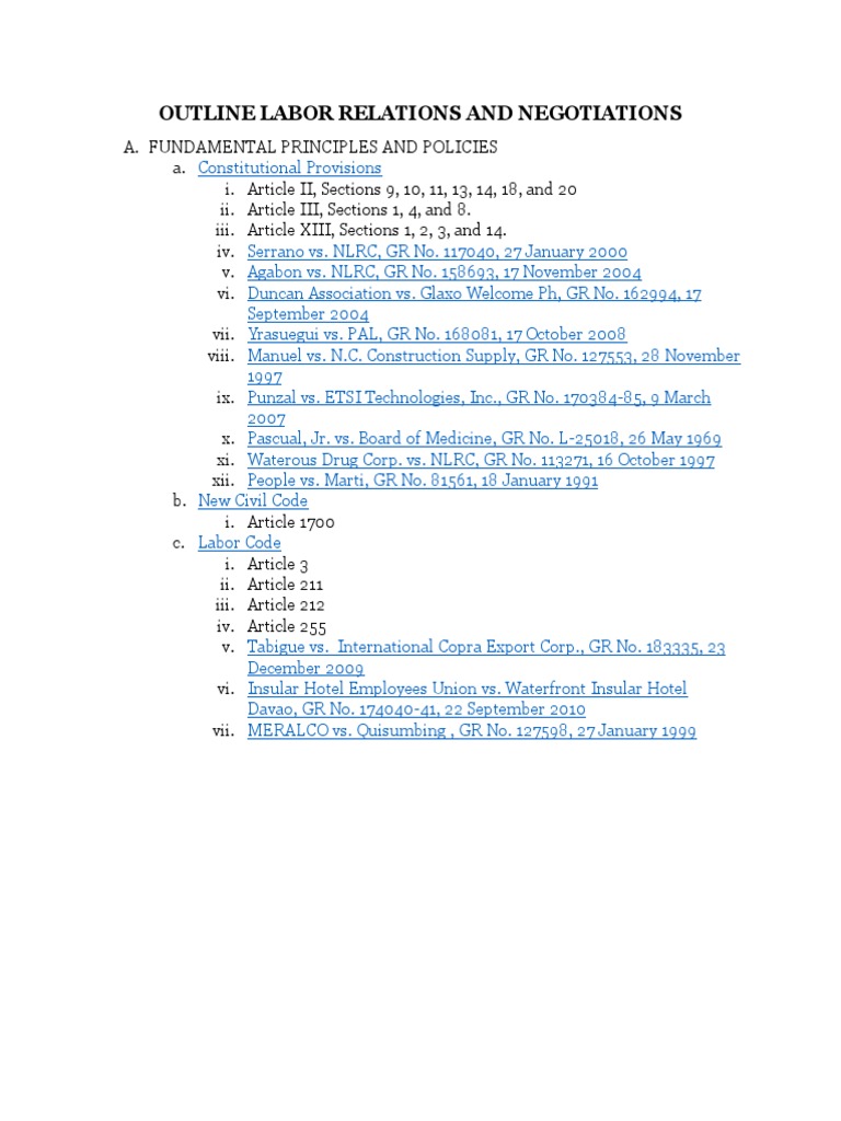 Labor Relations Principles and Policies | PDF | Law
