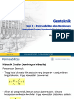 DTGL S1 Geoteknik Session 5 Permeabilitas Dan Rembesan