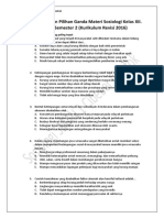 Soal Pendalaman Pilihan Ganda Materi Sosiologi Kelas XII. Evaluasi Semester 2 (Kurikulum Revisi 2016)