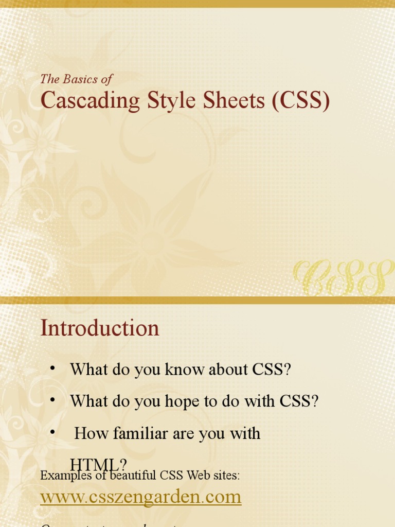 Css Basics | PDF | Html Element | Html