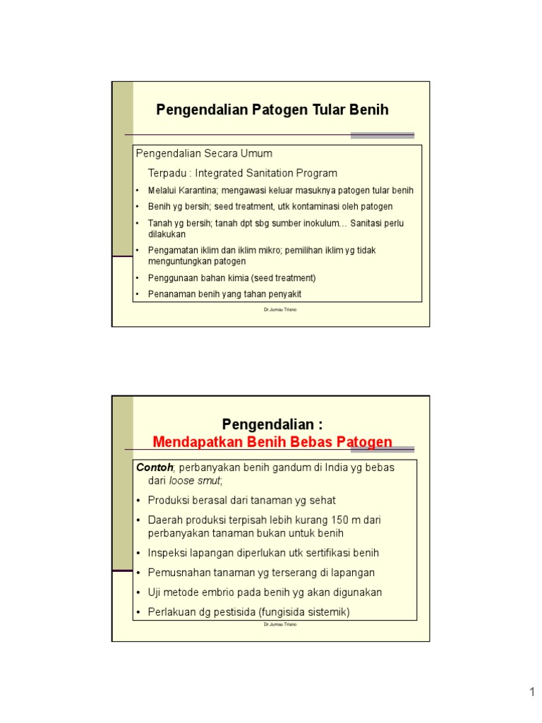 Pengendalian Patogen Tular Benih | PDF | Kesehatan Holistik | Sains ...