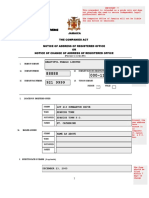 Form 17 (Precedent) NOTICE OF CHANGE OF REGISTERED OFFICE ADDRESS