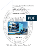 Universidad Nacional José Faustino Sánchez Carrión: Laboratorio N°1: Resistencias Semiconductoras