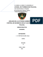 La Actividad Administrativa Control de Incidencia en El Plan Estratégico Policial