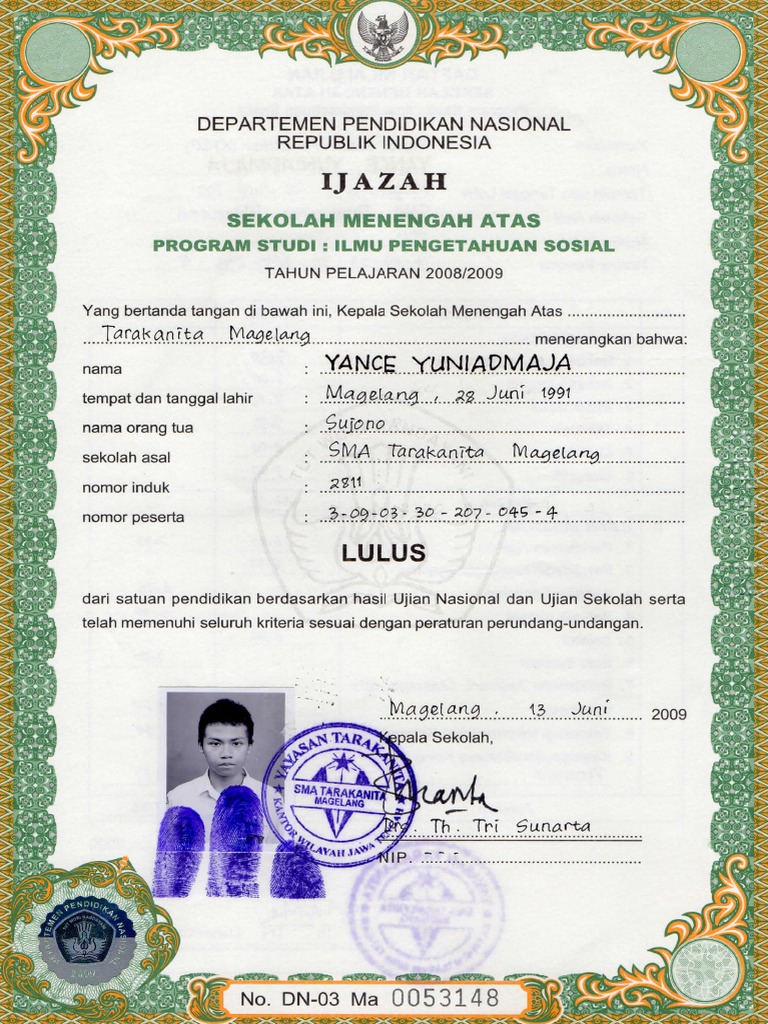 Ijasah Sma-Rotated | PDF