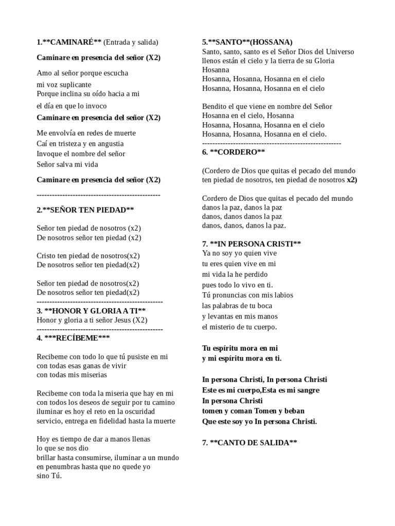 Cánticos religiosos populares | PDF | Adoración Cristiana Y Liturgia
