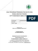 Kak Program Peningkatan Mutu Dan Keselamatan Pasien Puskesmas Umbulharjo 1 Fix 2018