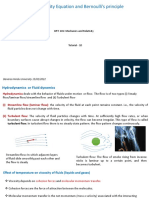 The Continuity Equation and Bernoulli's Principle