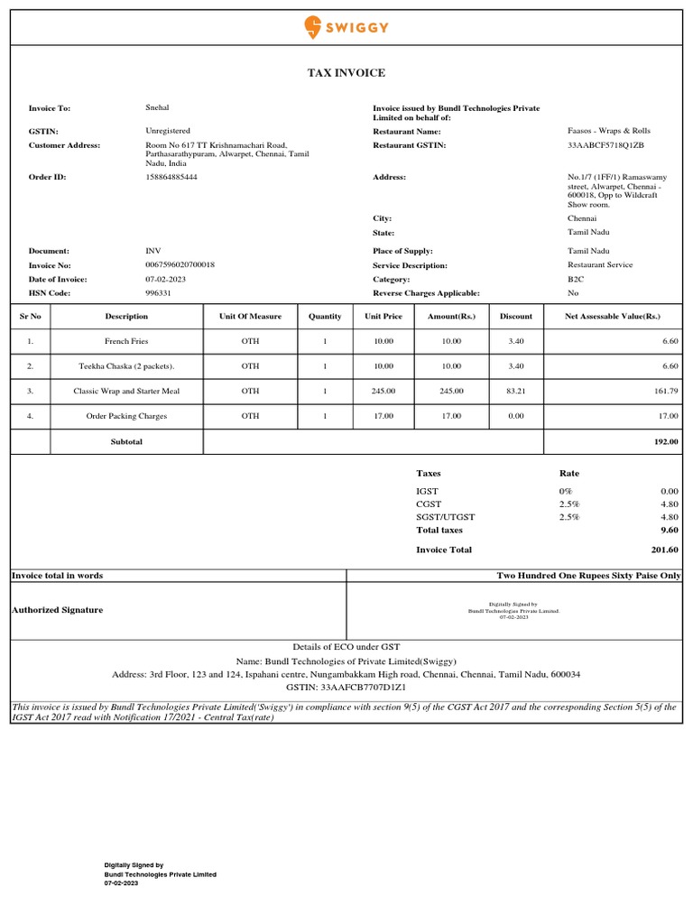 Taco 0067596020700018 | PDF | Invoice | Government