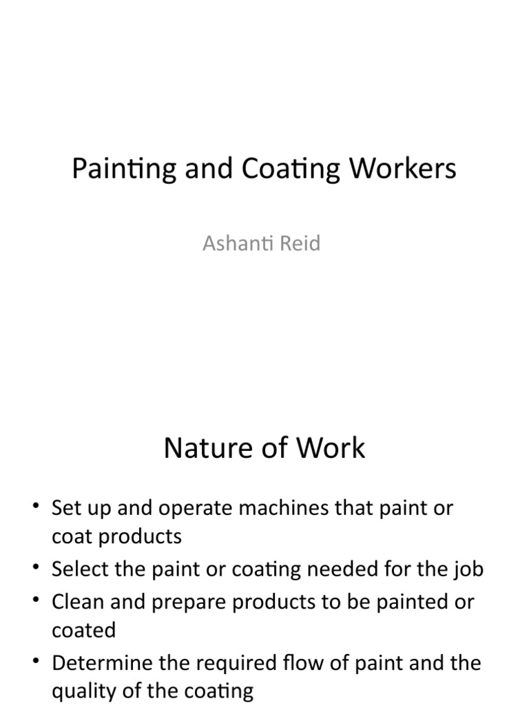 Painting and Coating Workers Ashanti Reid PDF