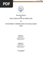 Internship Report On Job Satisfaction of Employee AT Investment Corporation of Bangladesh (ICB)