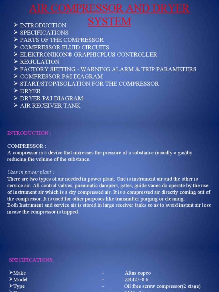 Air Compressor and Dryer Sysytem Presentation Rev1 | PDF | Gas ...