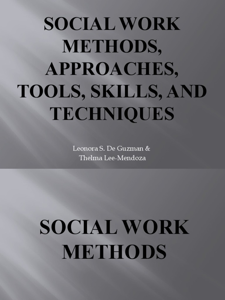 Social Work Tools, Skills, and Techniques | PDF | Social Work ...