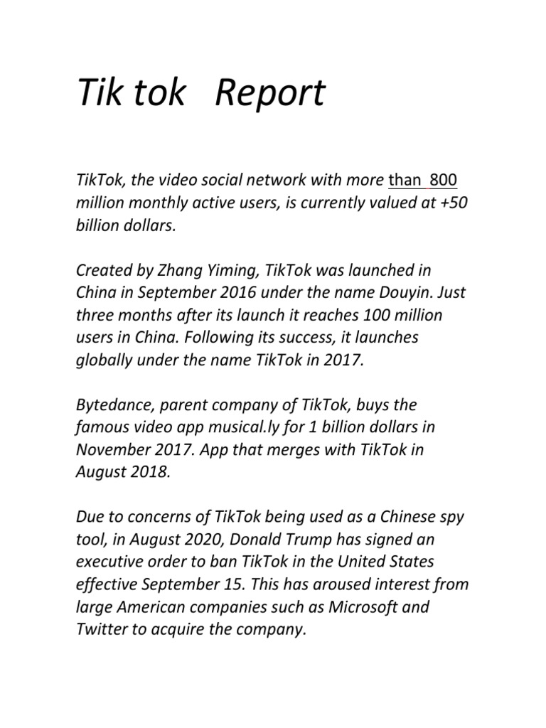 Tik Tok Report PDF