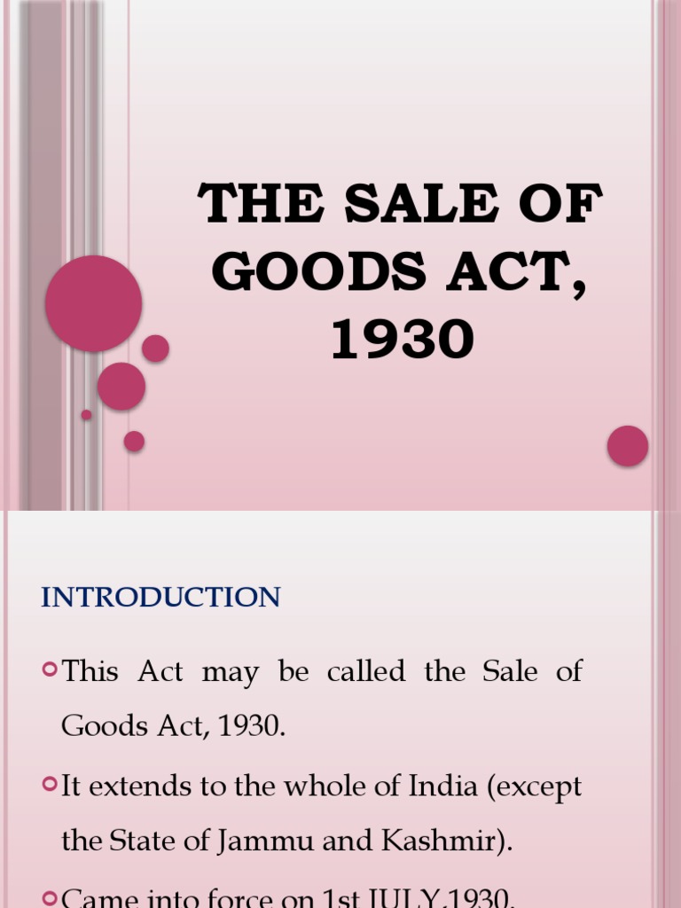 SALES OF GOODS ACT 1930 QUESTIONS AND ANSWERS PDF DOWNLOAD INDIA visual data 4